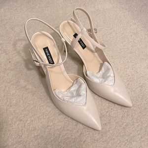 Nine West Elisa Sling back Heel Ivory White Size 7